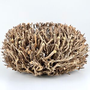 Nest Candle Holder Tree Branch Twigs Washed Wood Candle Holder